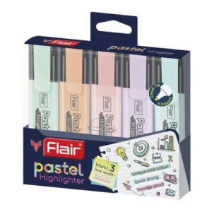 FLAIR HI-LIGHTER PASTEL 5 COLORS POUCH FHL-02