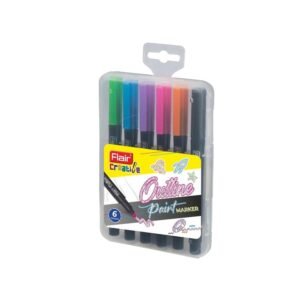 FLAIR OUTLINER PAINT MARKERS 6 COLOURS